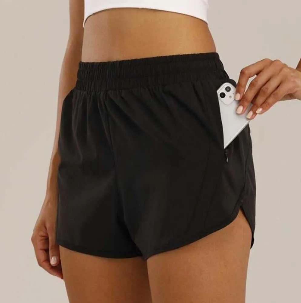 Lululemens Lu-0160 Brand Womens Yoga Outfits High Waist Shorts Escerrare pantaloni corti indossare ragazze che gestiscono elastico adulto asda