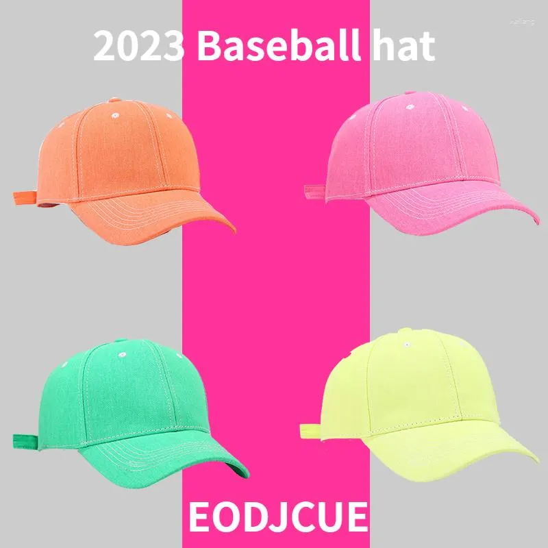 Czapki z daszkiem 2023 mężczyźni i kobiety wiosna lato wszechstronny kapelusz przeciwsłoneczny z zakrzywionym rondem jasny dorywczo hip-hop Hardtop fluorescencyjna czapka z daszkiem