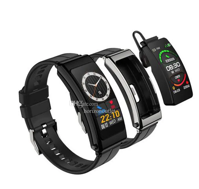 Relógio inteligente K13 com fone de ouvido Bluetooth 2 em 1 Smartwatch fitness rastreador pulseira esportiva monitoramento de saúde pulseira inteligente para sistema Android iOS em caixa de varejo DHL