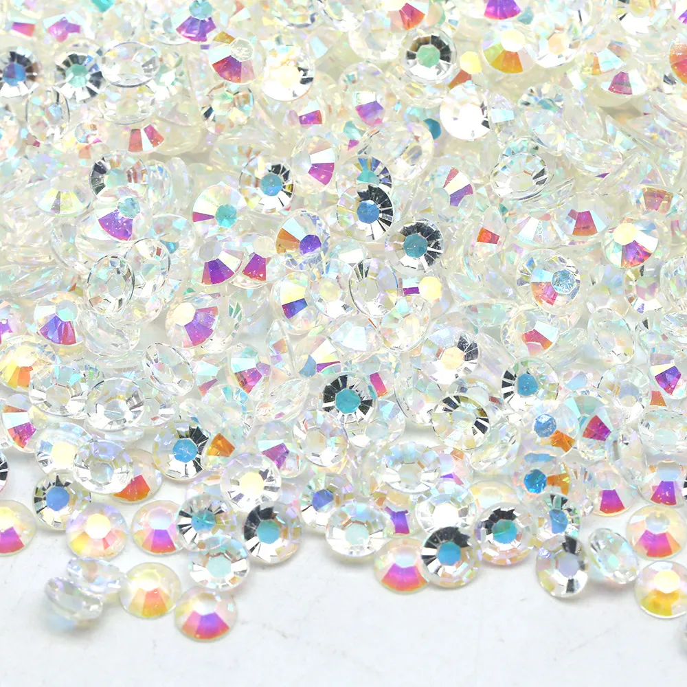 30000 Stück 5 mm AB-Kristall-Nagelkunst-Strasssteine mit flacher Rückseite für Nagelkunst-Dekorationen, runde Kristall-Edelstein-Aufkleber für Kleidung und Kunsthandwerk