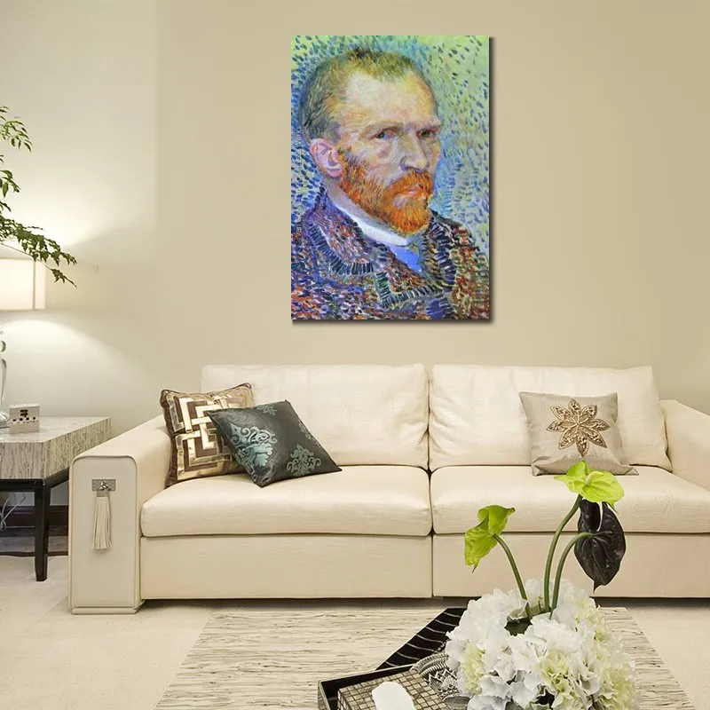 Vincent Van Gogh portret na płótnie 3 1887 ręcznie malowany obraz olejny impresjonistów grafika Home Decor Modern