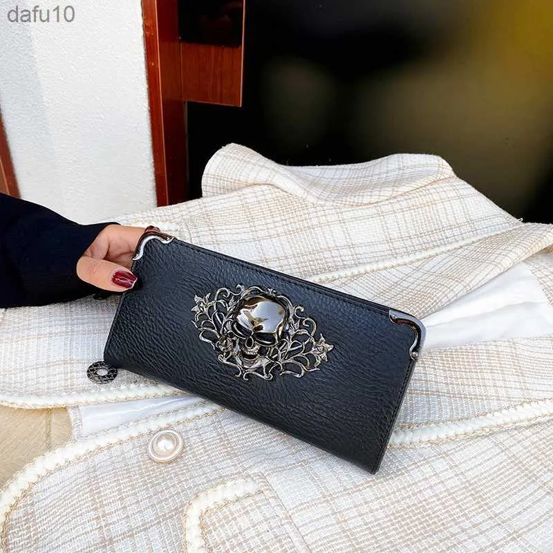 Luxury Design Women Long Wallets Purses Skull style Wallets For Ladies Girl Money Pocket Card Holder Female Wallets Phone Bag L230704