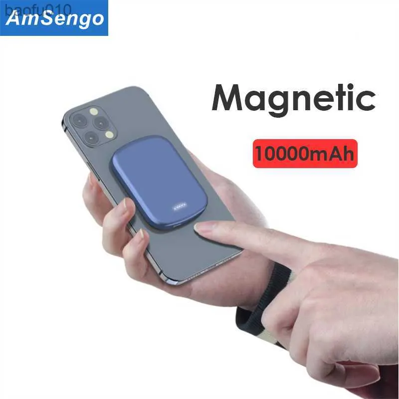 10000mAh Power Bank pour iPhone 13 13Pro Max 12Pro Magnet Power Banks Chargeurs magnétiques sans fil Batterie auxiliaire externe Pack L230712
