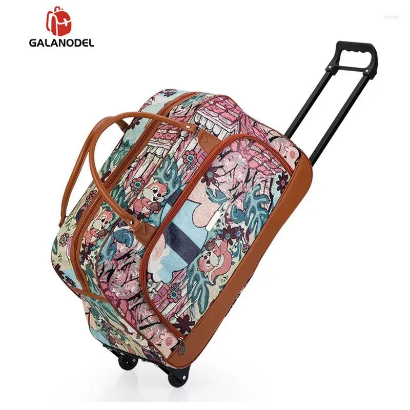 Koffer 24'' Reisetasche Trolley Koffer auf Rädern Handgepäck Rollgepäck Frauen Hand große prägnante Modetaschen