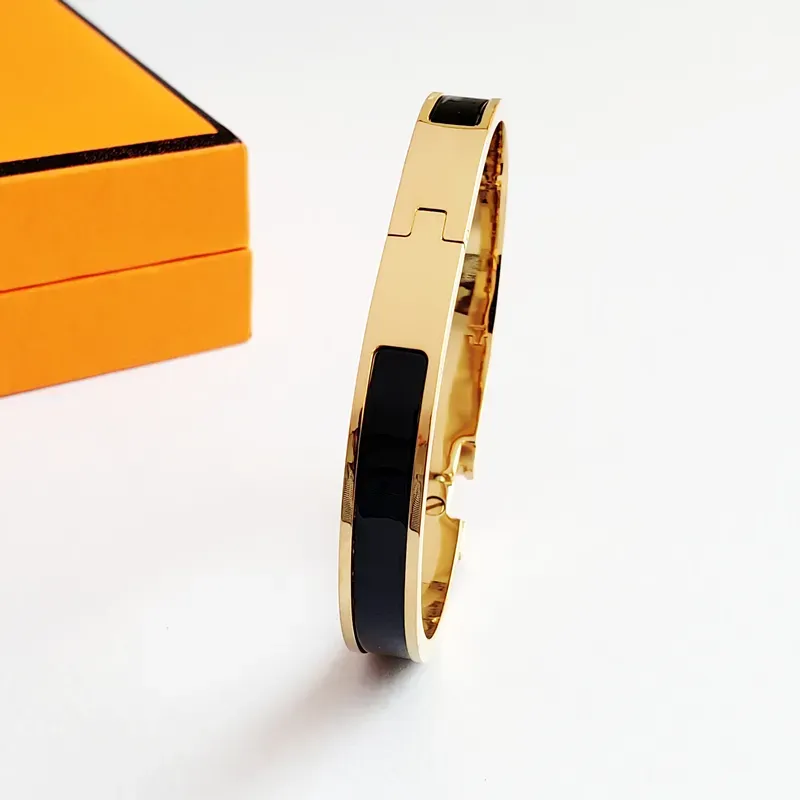 Bracelet design de luxe 8mm de large bracelet femme bijoux en acier titane taille cadeau 17 pour femme bijoux de mode bracelets sans coffret