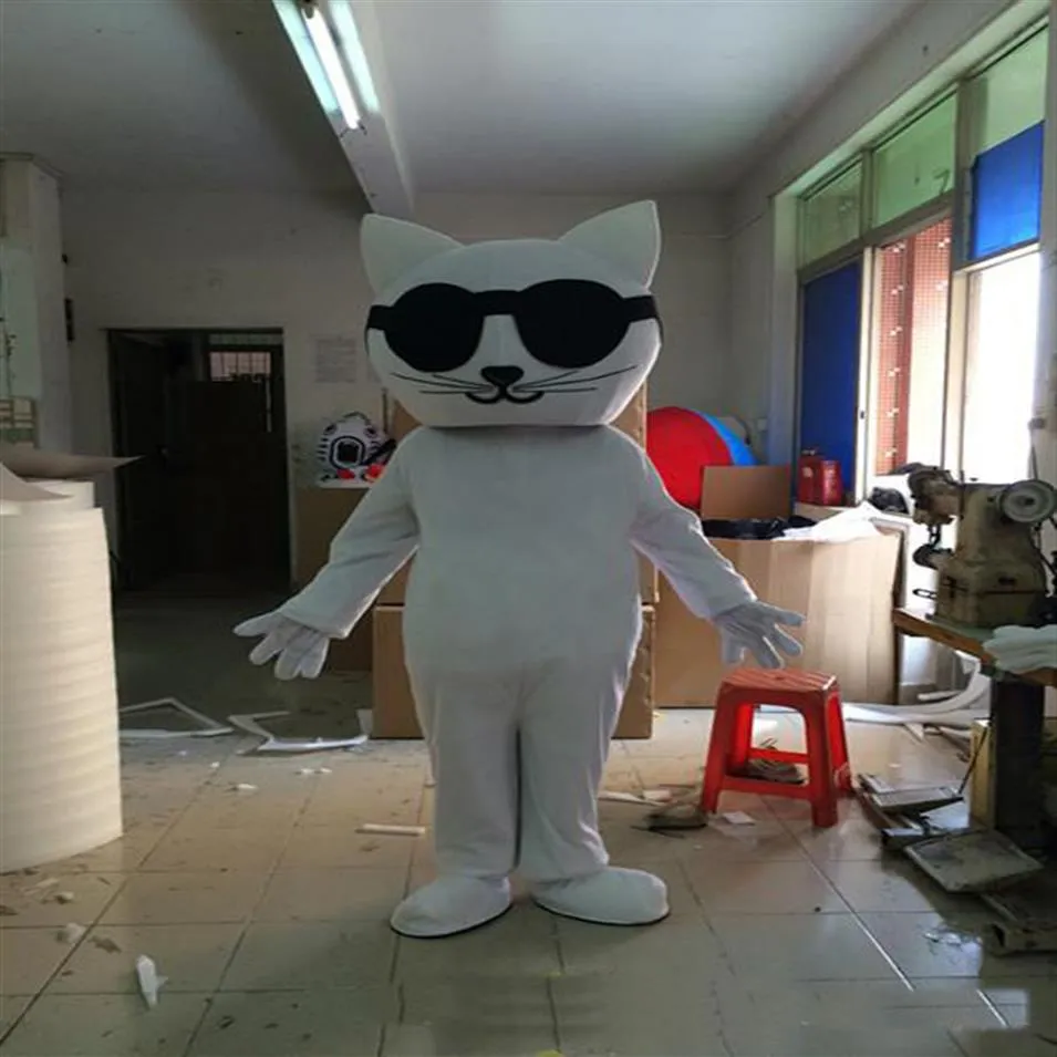 2017 High quality Lovely big White cat cartoon doll Mascot Costume 292t