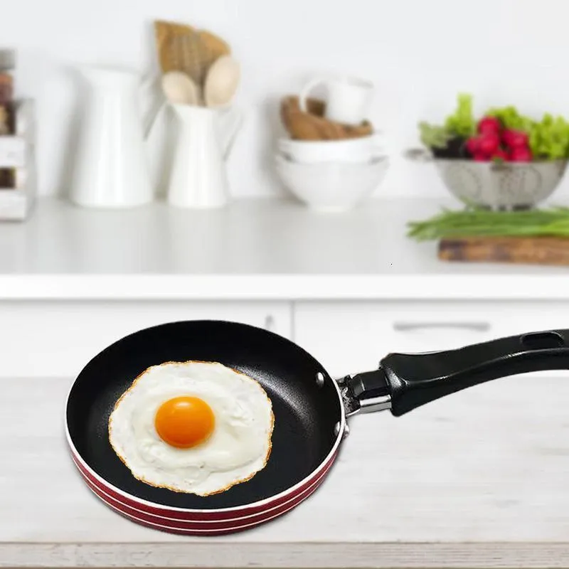 Small Nonstick Egg Pan - 4.7 Inch Mini Frying Pan For Single Eggs & Pancakes