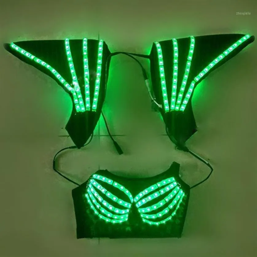 Lumière LED corset gilet gilet discothèque bar DJ DS GOGO danse scène performance costume fête festival carnaval outfit1209Y