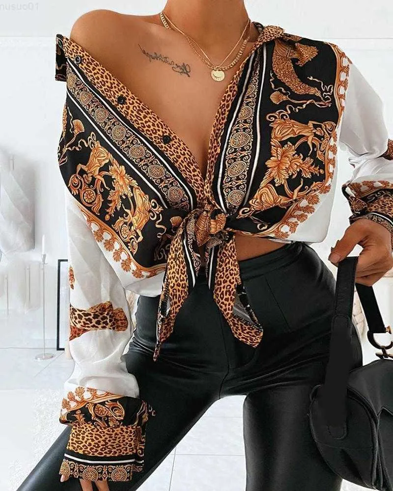 Chemisiers Pour Femmes Chemises Baroque Imprim L opard Chemise