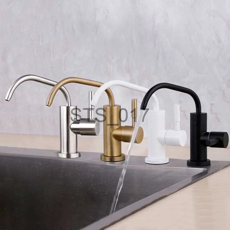 Kitchen Faucets Kitchen Water Filter Faucet Stainless Steel 1/4'' 1/2 ''Connect Hose Reverse Osmosis Filters Parts Purifier Direct Drinking Tap x0712