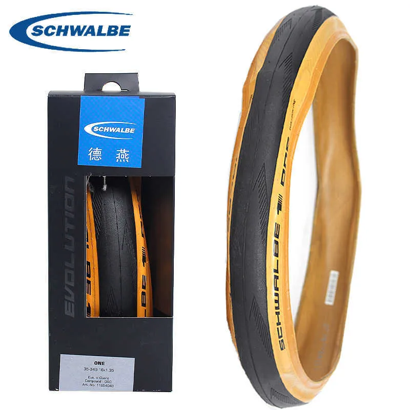 Opony rowerowe Schwalbe ONE tan wall 16 cali Opona składana 35-349 16x1.35 retro żółta krawędź opony EXO ultralekka opona odporna na przebicia 173g HKD230712