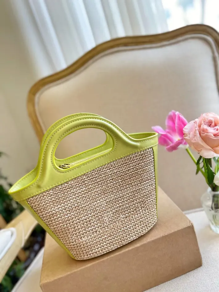 SUMMER MAR Ladies Straw Woven Shoulder Bags Women Holiday Beach Casual Tote Top-Handle Bags Fashion Retro Handbag