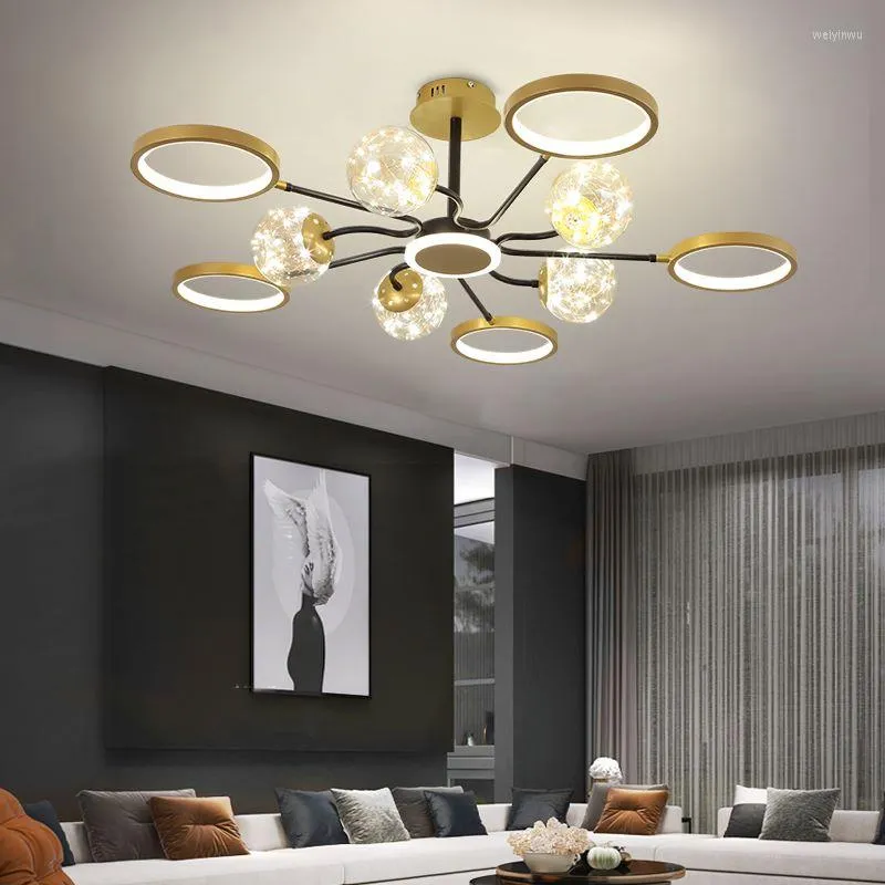 Chandeliers Nodric Chandelier Lights For Bedroom Living Room Led Lighting Black Gold Ceiling Dining Lamp Fixtures