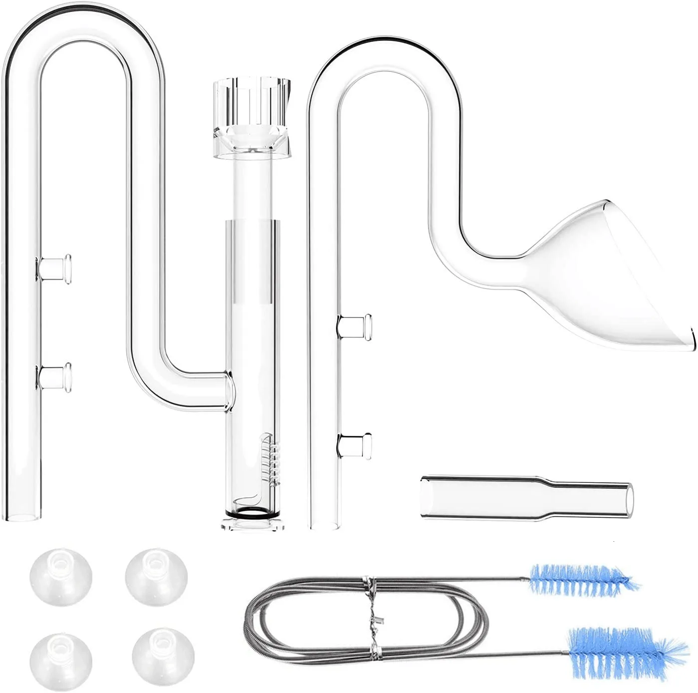 Glas Lily Pipe Spin Abfluss & Einlauf 13mm für 12/16mm Schlauch - Wasserpflanzen Aquascaping