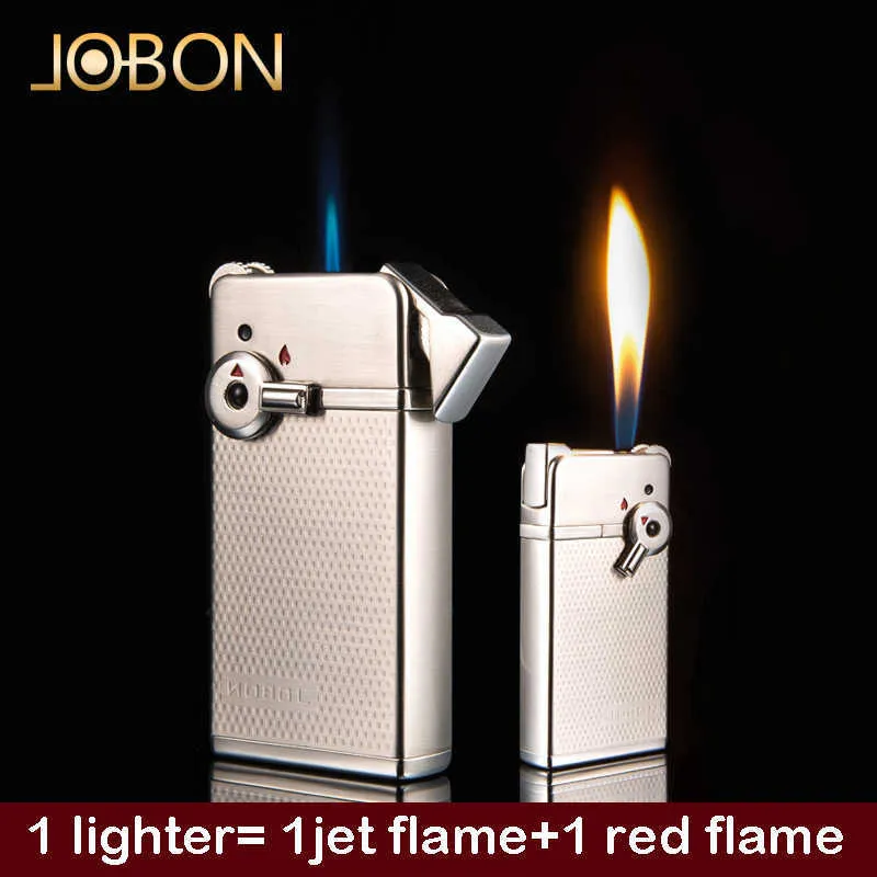 Kantion Torch Lighter 4 Jet Flame Lighter Refillable Butane Lighter Windproof Lighter With Punch Holder Gift For Men Women Silver Without Gas