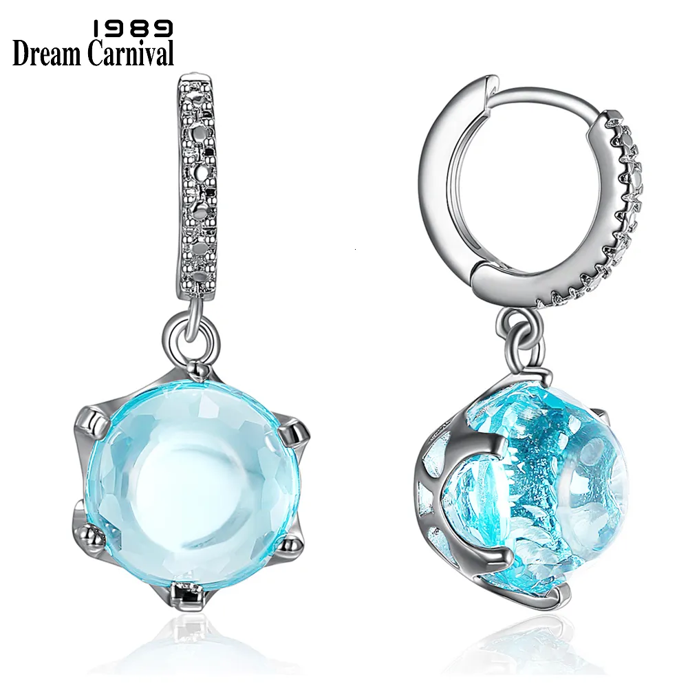 Stud DreamCarnival1989 Selling Special Cut Cubic Zircon Earrings for Woman Sky Blue Color Stone Elegant Jewelry Wholesale WE3819 230711