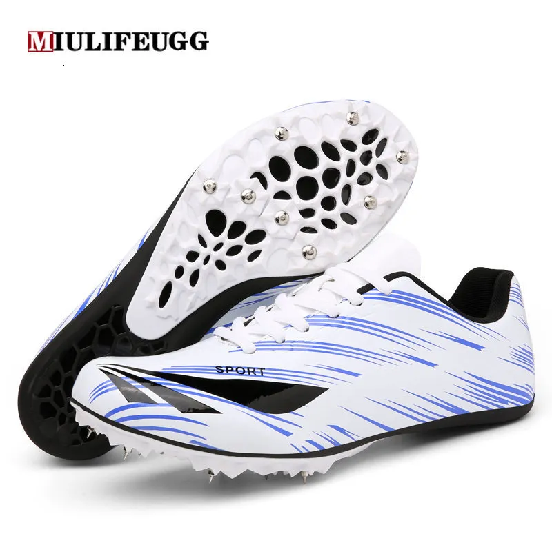 Safety Shoes MIULIFEUGG Men's Track and Field Shoes Spikes Running and Sprinting Sports Shoes Women's Sports Shoes Wholesale Professional 230711