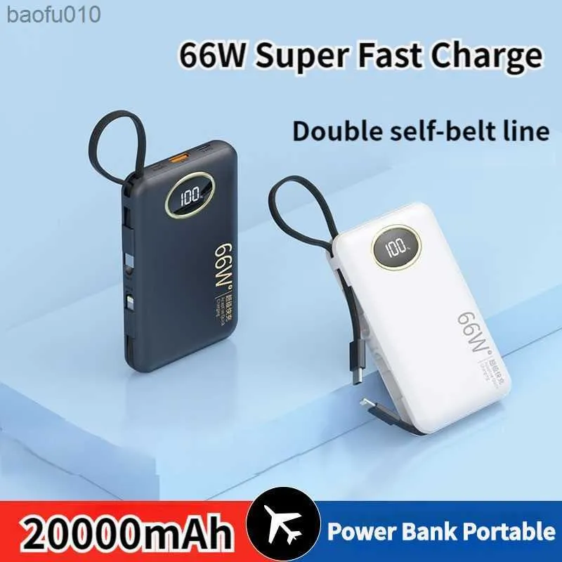 Super Fast Foarging Power Bank Mini 20000 мАч портативное зарядное устройство 2USB вывод цифровой дисплей Внешний аккумулятор для iPhone Xiaomi L230712