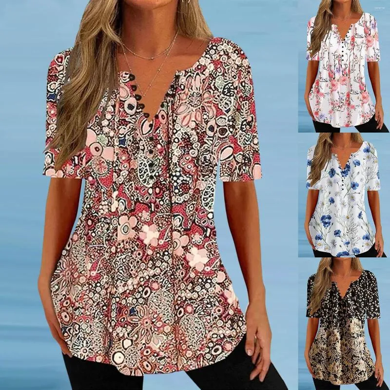 Camicette da donna 2023 primavera estate moda casual scollo a V stampa manica lunga fondo camicia top teenager ragazza camicie autunnali