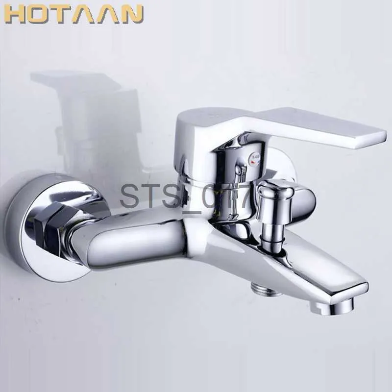 Robinets de cuisine. Finition chrome poli nouveau robinet de douche mural salle de bain baignoire robinet de douche à main mitigeur robinet YT-5339-A x0712