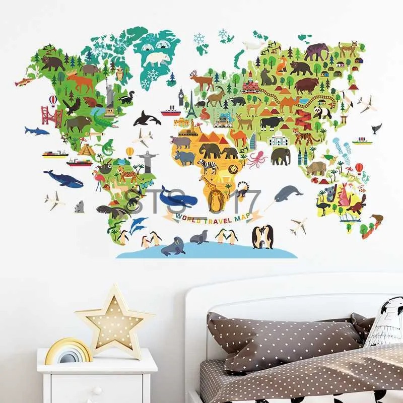 Otras Pegatinas Decorativas Animales Mapa Del Mundo Pegatinas De Pared Para  Niños Dormitorio De Niños Habitación De Niños Decoración De Pared Pegatina  Extraíble Para Habitación De Jardín De Infantes DIY X0712 De