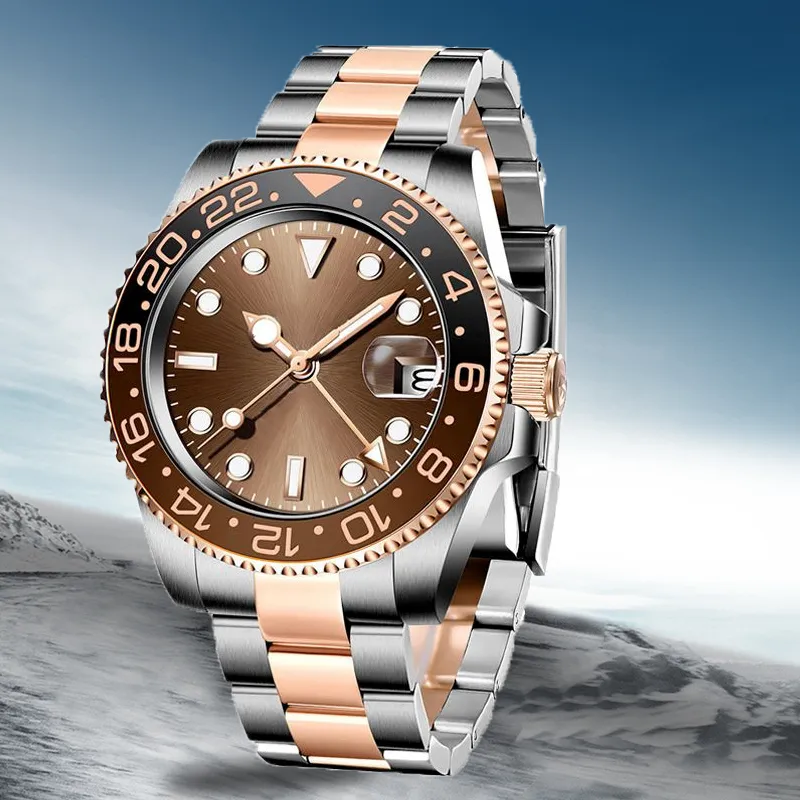 メンズ Watche ビッグダイヤル腕時計メンズステンレススチール腕時計デイ防水腕時計男性用クラシックビジネス腕時計高級発光ラウンドローズゴールド腕時計