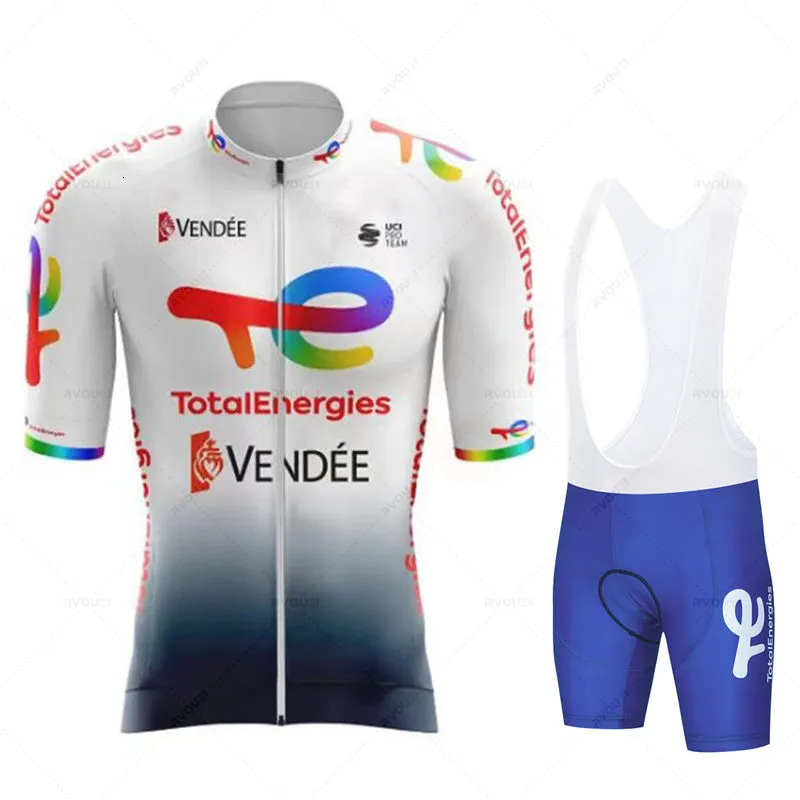 Ensembles de maillots de cyclisme Ensembles de maillots de cyclisme Total Energies Vêtements de vélo respirants Ciclismo Vêtements d'été à manches courtes Sports Bicicleta Kit Hombre 230712