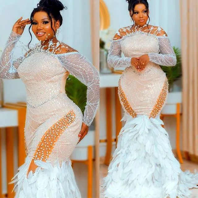 Pretty Mermaid Straps White Tea Length Prom Dresses Birthday Outfits Evening Gown