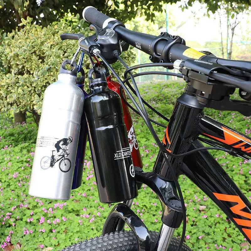 vattenflaska 750mL Cykel Aluminium Mountain Bike Sport Cykling Vattenflaskkopp med klätterspänne