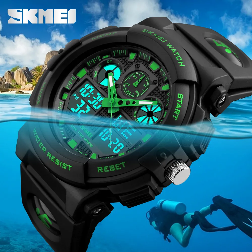 Skmei Luxury Brand Men Sports Watches цифровые светодиодные мужчины. Начаты 50 м. Водные водостойкие Relogio Masculino Quartz Watch for Man