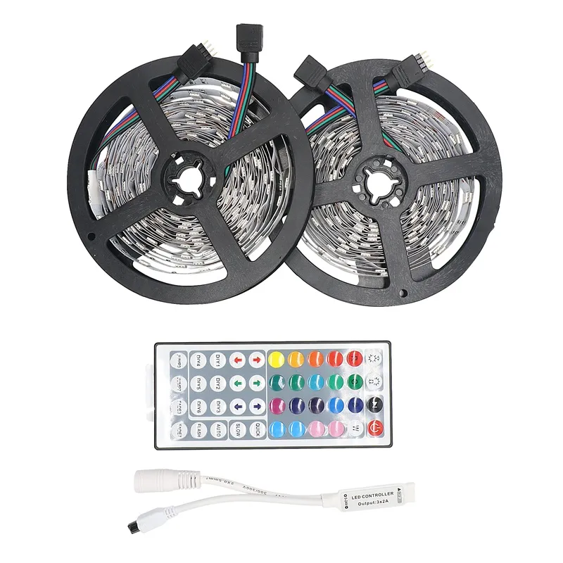 RGB LED ストリップライト 5050 5 メートル 10 メートル IP20 LED ライト Rgb Led テープ Led リボン柔軟なミニ IR コントローラ DC12V アダプタセットエクスプレス無料