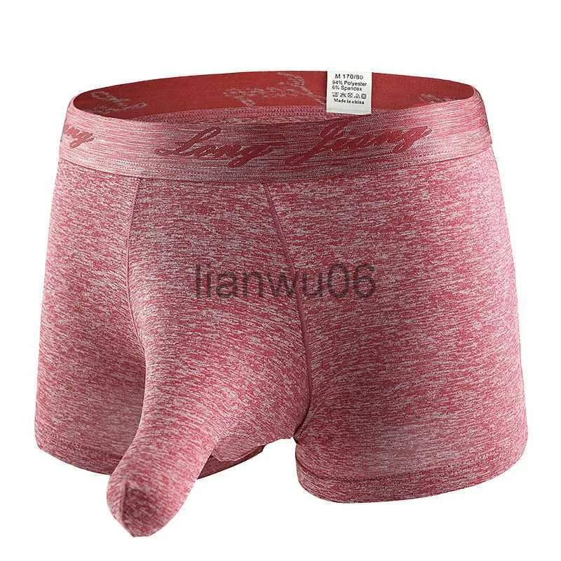 Underbyxor mode män sexiga u konvexa penis boxare man penis påse elefant näsa jockstrap underkläder gay manlig ren roliga shorts trosor j230713