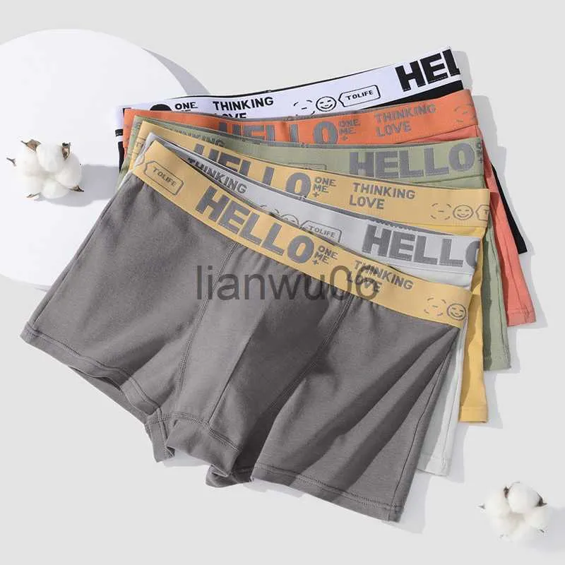 Underpants 4Pcslot Men Cotton Panties Man Underwear Boxer Shorts Boxers Milk Silk Sports Underpants Fashion Boxershorts Plus Size L5XL J230713