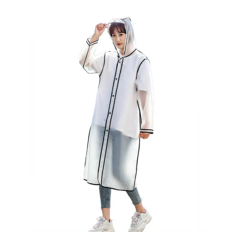 Manteau de pluie transparent réutilisable avec capuche et