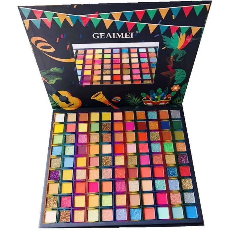 Eye Shadow 99 Colors Eyeshadow Palette Brazilian Carnival Makeup Palette Matte Glitter Pearlescent Shimmer Eye Shadow Powder Neon Pigments 230712