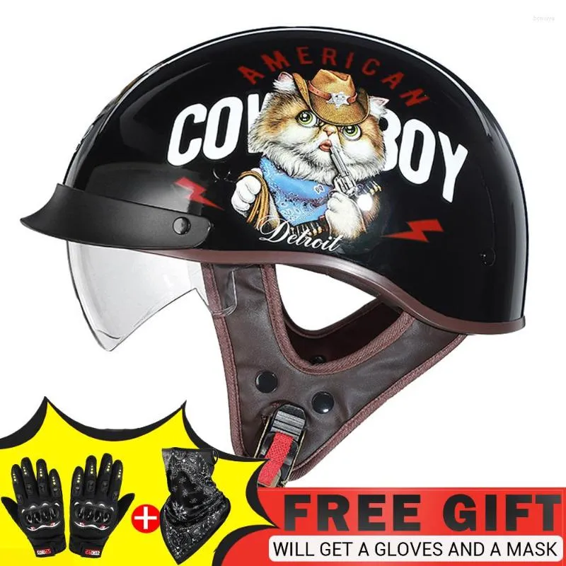 Motorcycle Helmets BSDDP Retro Helmet Vintage Moto Summer Open Face Scooter Biker Motorbike Racing Riding Casco DOT