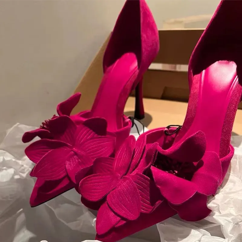 Scarpe eleganti Tacchi alti floreali da donna Sandali sexy Paio di scarpe estive da designer Abito da sposa Tacchi alti sottili da passeggio Zapatos 230713