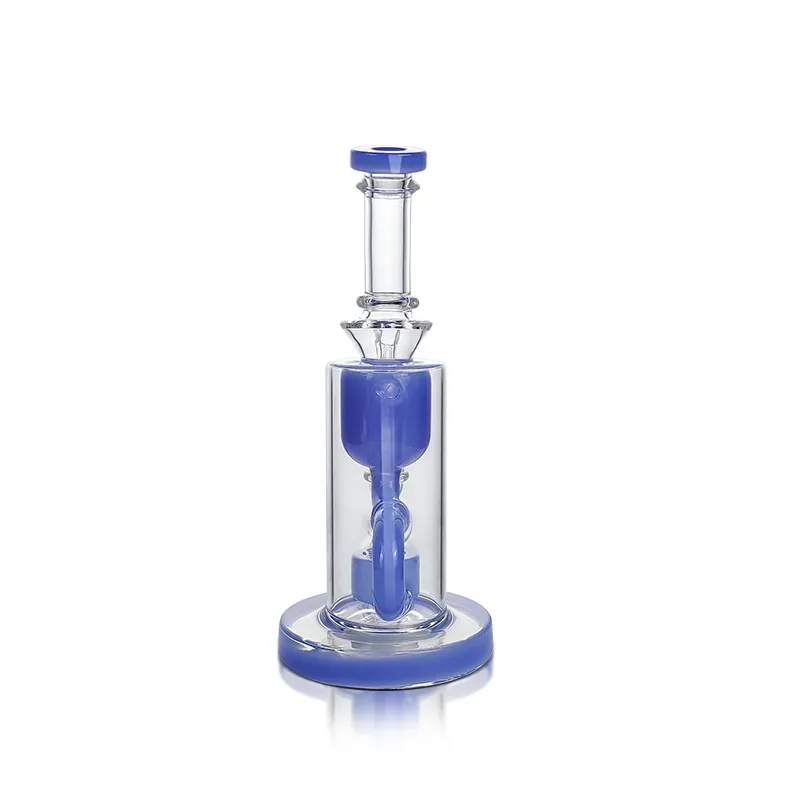 Waxmaid 7.48inch Klein Recycler transparant paars waterpijp waterpijp Glas Dab Rig orosilicaatglas glazen waterpijp US magazijn groothandel detailhandel bestelling gratis verzending