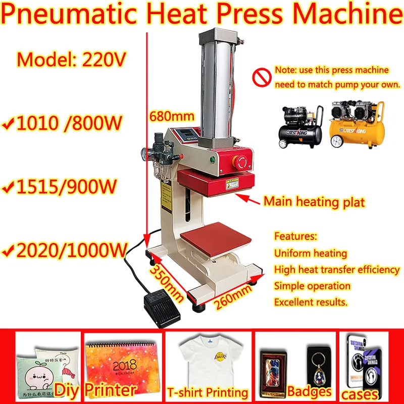 Macchina da stampa per magliette con pressa di calore per etichette a sublimazione pneumatica a lavoro continuo automatico per cuscino per custodia del telefono fai-da-te