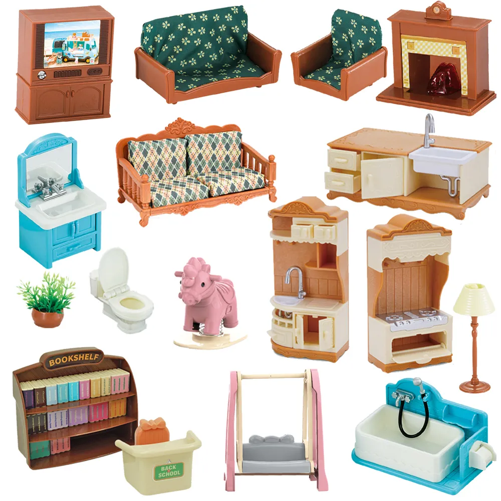 Kitchens Play Food Forest Family 1 12 Dollhouse Living Room Amusement Park Animal Doll Accessories Mini Model Furniture Pretend Play For Girl Gifts 230713