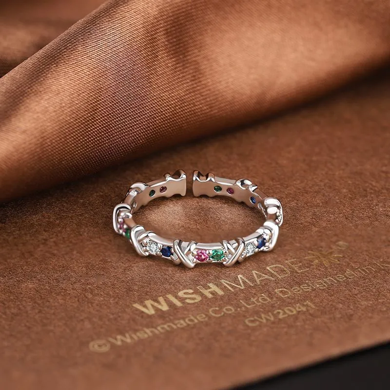 Bröllopsringar Original 925 Sterling Silver Color CZ för kvinnor Counple Engagement Women's Vintage Ring Fine Jewelry 230712