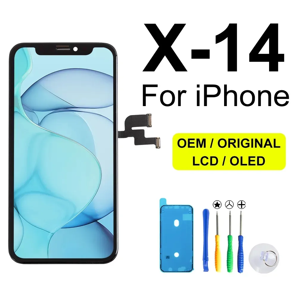 OLED LCD لجهاز iPhone 12 13 14 Pro Max Phone Most Plass Display Pigitizer Assembly Presection Wholesale Price Factory 3D Touch Compties Tone Tone High