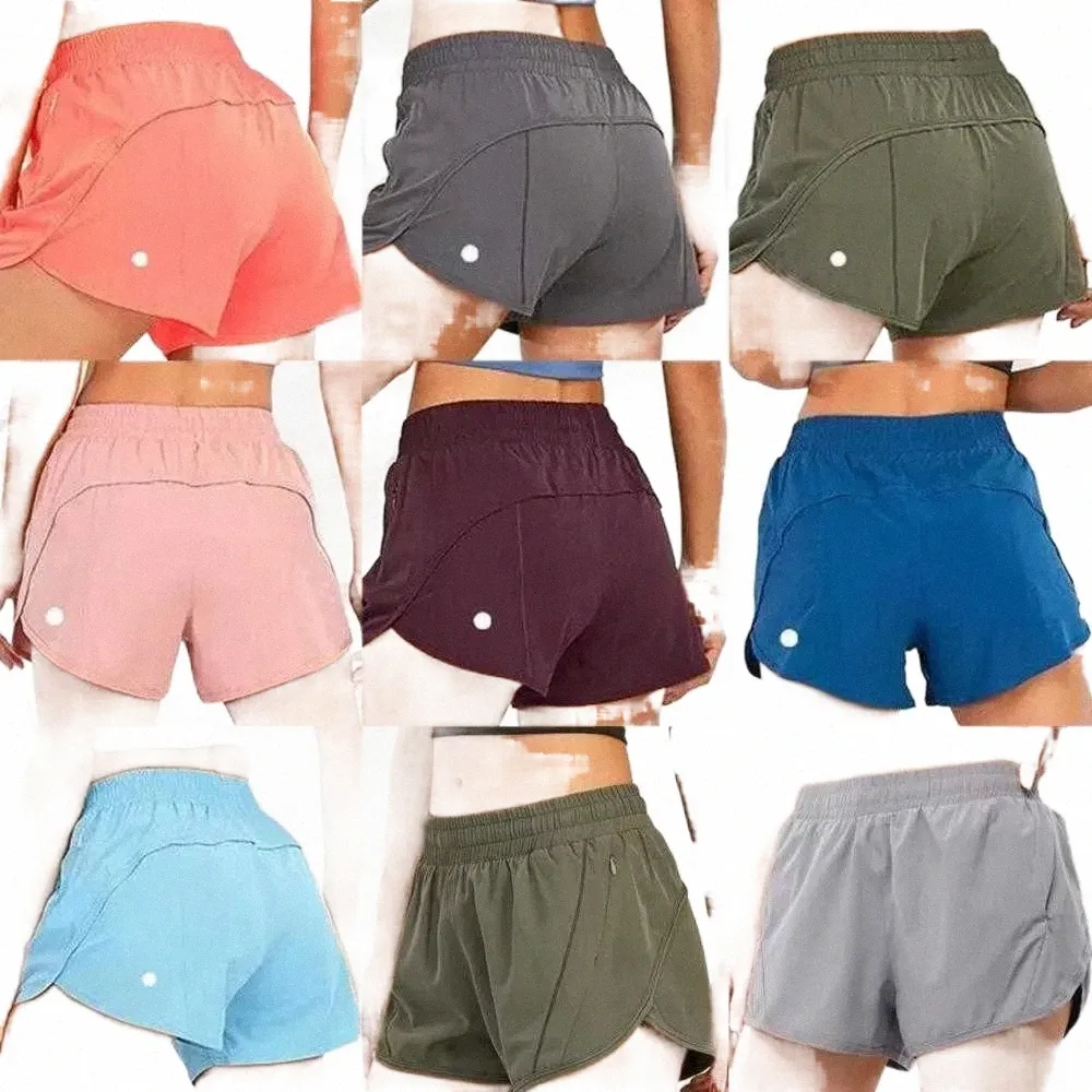 Shorts ativos Lululemens Shaping Yoga Multicolor Solto Respirável Secagem Rápida Esportes Hotty Hot Womens Underwear Calças de Bolso Saiaotvwnt Ku