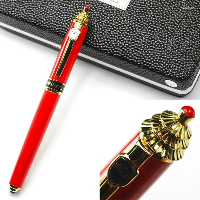 Jinhao Red Golden Ancient China Style Penna a sfera in metallo con scrittura professionale JRP013