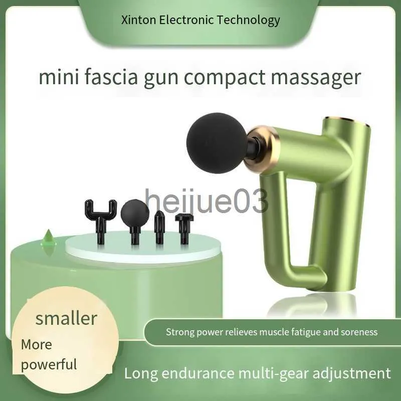 Masajeador muscular de tejido profundo, pistola de masaje portátil,  relajación de cuerpo completo para alivio del dolor de cuello y espalda  (verde)