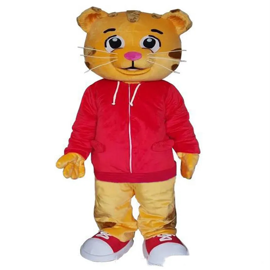 2018 Factory Daniel Tiger Mascot Costume for Adult Animal Large Red Halloween Carnival Party298k