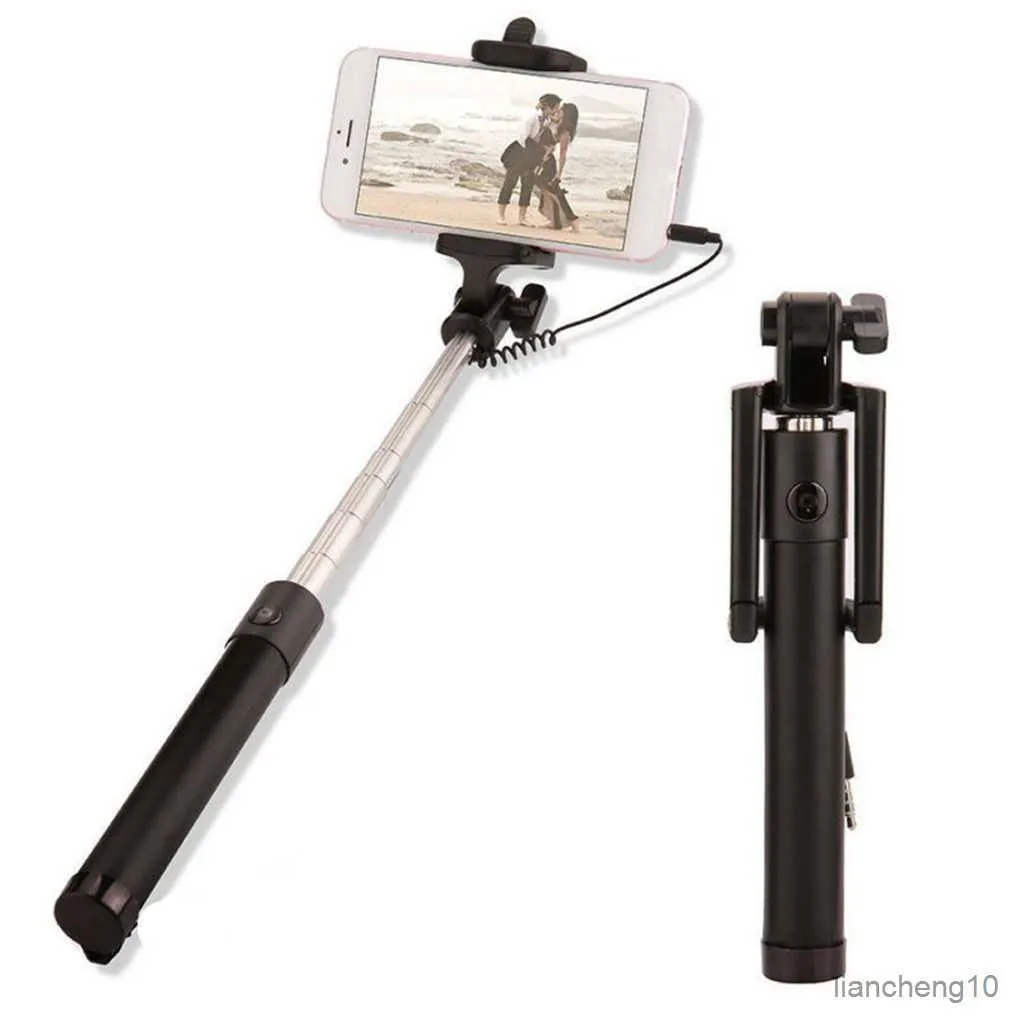 Selfie Monopods Selfie Stick Câble Télécommande Autoportrait Monopod Extensible Selfie Handheld Sticks R230713