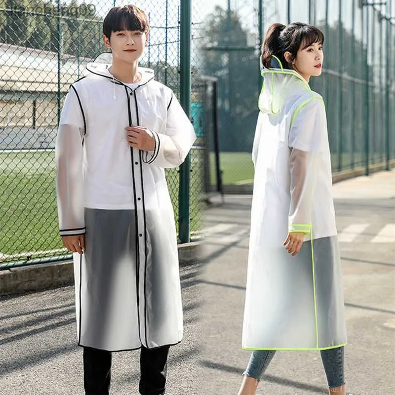 Women Transparent Waterproof Raincoat Ladies Rain Poncho Coat Man Windproof Single-person Rainwear Impermeable Travel L230620