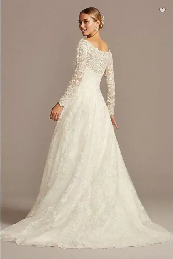 mermaid wedding dress 2025 Lauren Sanchez 2025 White Lace Trumpet Wedding Dress, White / Dress+Veil