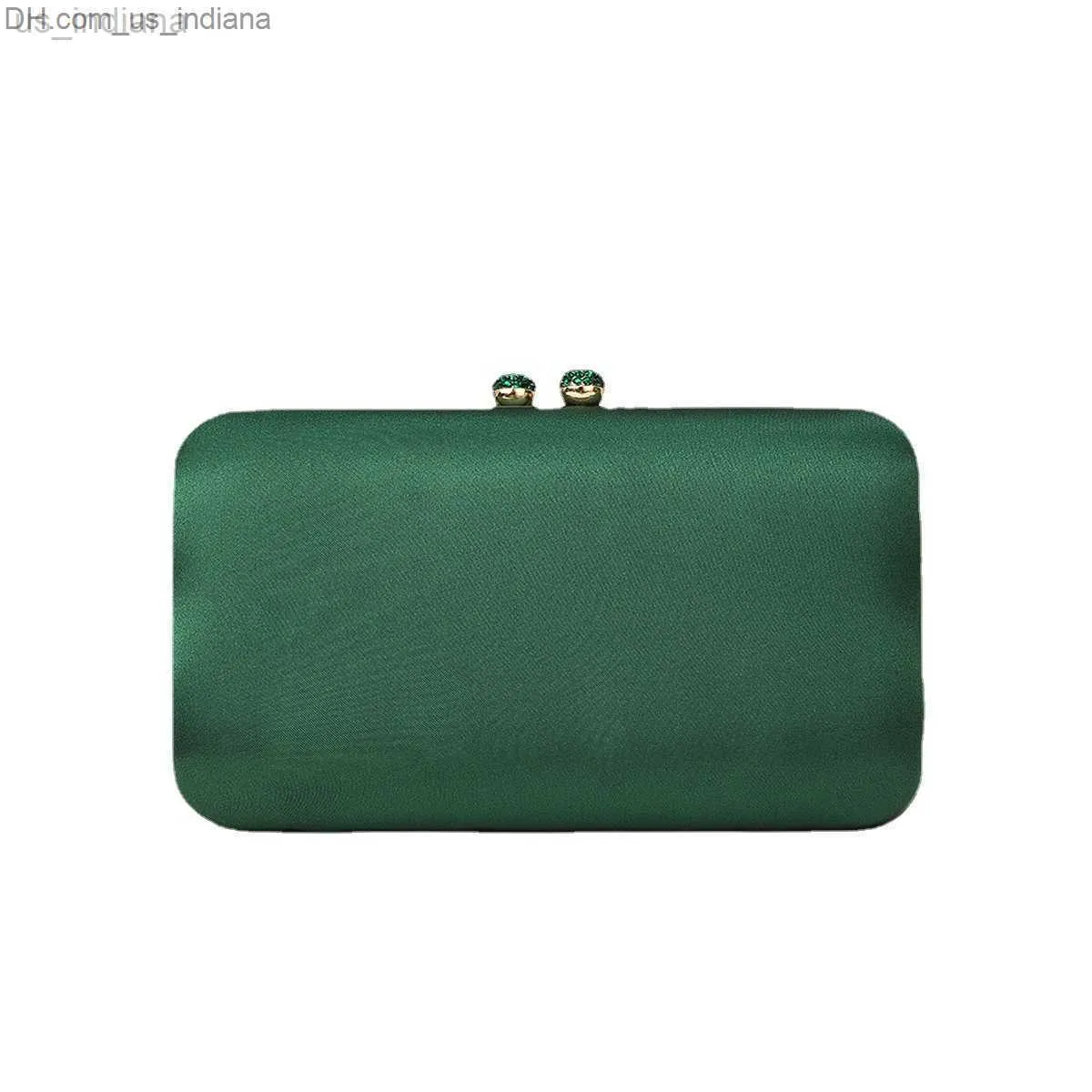 Evening Bags 2023 New Diamond Buckle Evening Bag Green Wedding Party Shoulder Bag Party Dinner Wallet Fashion Clutch Wallet Direct Shipping Z230713